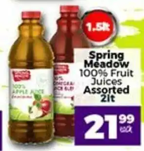 Take 'n Pay Spring Meadow 100% Fruit Juices Assorted 2lt offer