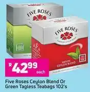 Game Five Roses Ceylon Blend Or Green Tagless Teabags-102's Pack Each offer
