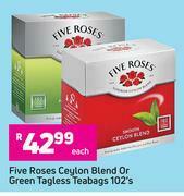 Game Five Roses Ceylon Blend Or Green Tagless Teabags-102's Pack Each offer