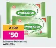 Game Twinsaver Disinfectant Wipes-For 2 x 40's Pack offer