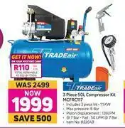 Game Tradeair 3 Piece 50Ltr Compressor Kit MCFRC117 offer