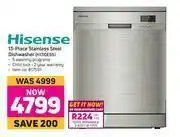 Game Hisense 13 Place Stainless Steel Dishwasher H13DESS offer