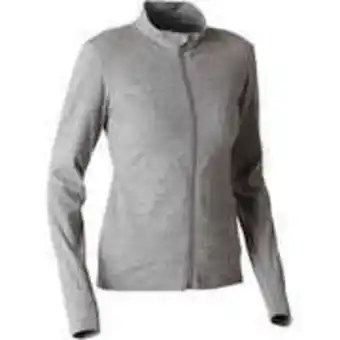 Decathlon Women's straight-cut zipped sweatshirt with pocket 100 - mottled grey offer