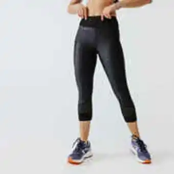 Decathlon Women's breathable short running leggings dry+ feel - black offer