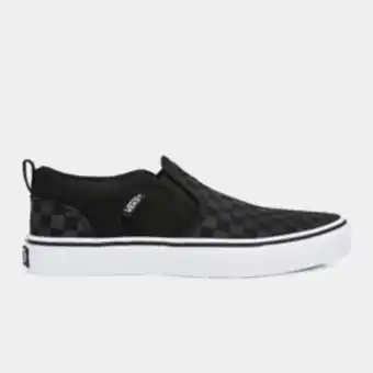 Totalsports Junior grade school vans asher slip-on check black/grey shoes offer