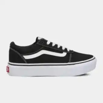 Junior grade school vans ward platform black/white shoes