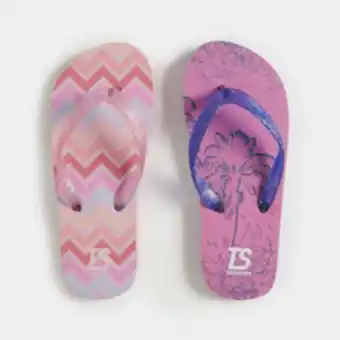 Junior pre-school 2-pack palm summer navy/pink/white thongs