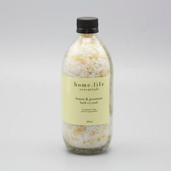 Home.life essentials lemon & geranium bath crystals