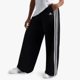 Totalsports Women's adidas 3-stripes wide leg black pants offer