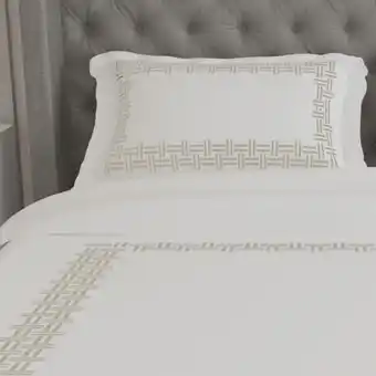 Whisper soft 500 thread count champagne embroidered egyptian cotton corfu duvet cover set