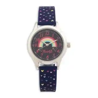 Navy rainbow rubber watch