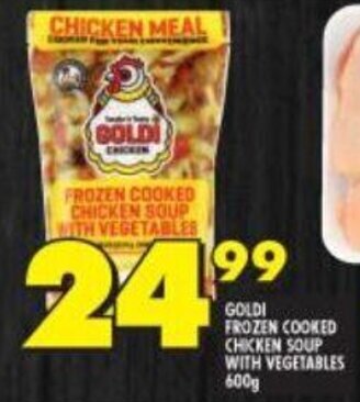 Shoprite Goldi Frozen Cooked Chicken Soup with Vegetables 600g offer