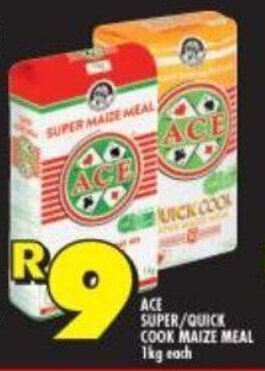 Ace Super / Quick Cook Maize Meal 1kg offer at Shoprite