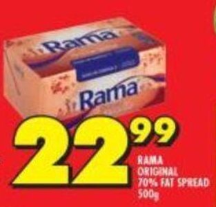 Shoprite Rama Original 70% Fat Spread 500g offer