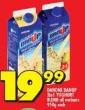 Shoprite Danone Danup 2in1 Yoghurt Blend all variants 950g offer