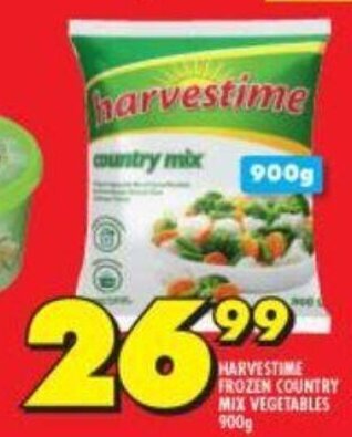 Shoprite Harvestime Frozen Country Mix Vegetables 900g offer