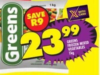 Shoprite Greens Frozen Mixed Vegetables 1kg offer