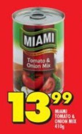 Shoprite Miami Tomato & Onion Mix 410g offer