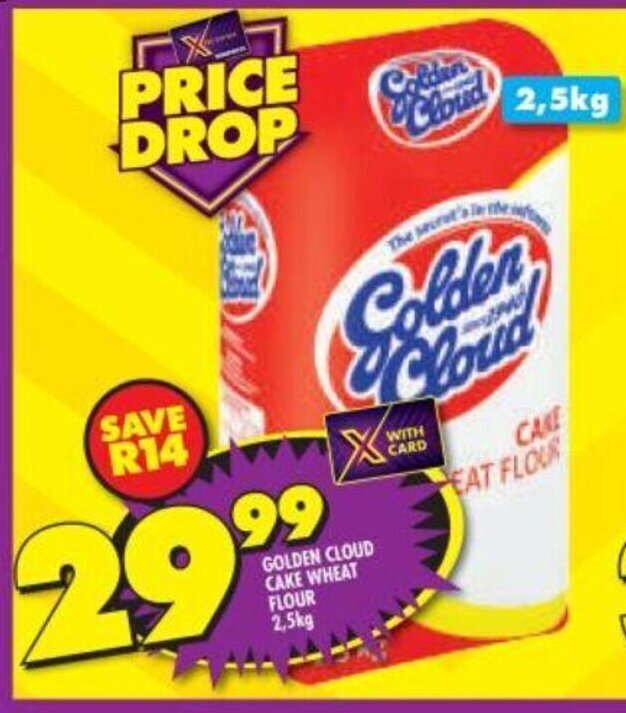 Golden Cloud Cake Wheat Flour 2,5kg offer at Shoprite
