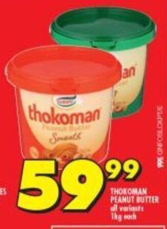 Shoprite Thokoman Peanut Butter all variants 1kg offer
