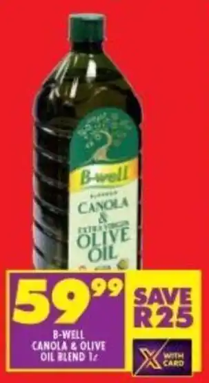 Shoprite B-well Canola & Olive Oil 1L offer