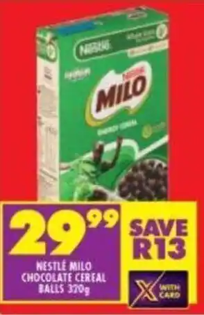 Shoprite Nestlé Milo Chocolate Cereal Balls 320g offer