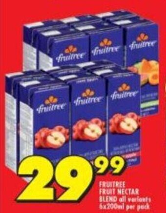 Shoprite Fruitree Fruit Nectar Blend all variants 6 x 200ml per pack offer