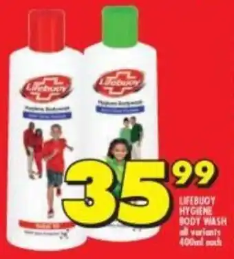 Shoprite Lifebuoy hygiene Body Wash all variants 400ml offer