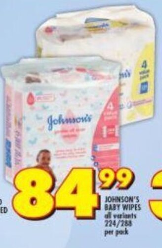 Shoprite Johnson's Baby Wipes all variants offer