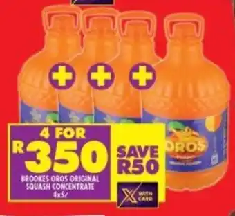 Shoprite Brookes Oros Original Squash Concentrate 4 x 5L offer