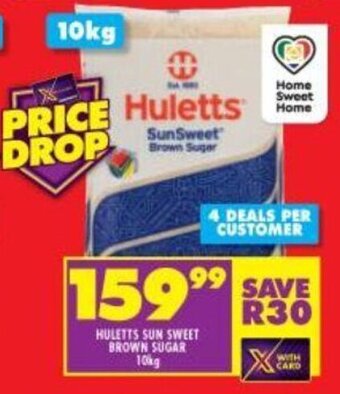 Shoprite Huletts Sun Sweet Brown Sugar 10kg offer
