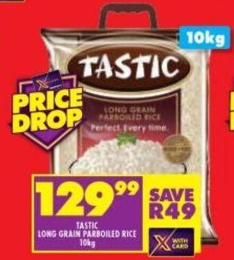 Shoprite Tastic Long Grain Parboiled Rice 10kg offer