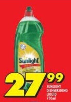 Shoprite Sunlight Dishwashing Liquid 750ml offer