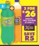 Shoprite Sparletta twist cold drinks-for 2 x 2ltr offer