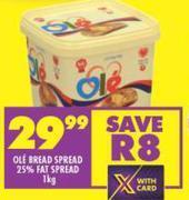 Shoprite Ole bread spread 25% fat spread-1kg offer