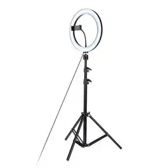 2-in-1 180° rotatable 3-mode led ring light & adjustable tripod stand - 26cm