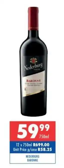 Ultra Liquors Nederburg Baronne 750ml offer