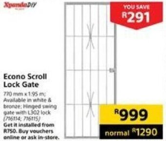 Builders Warehouse Econo Scroll Lock Gate offer