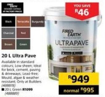 Builders Warehouse Fired Earth 20L Ultrapave offer