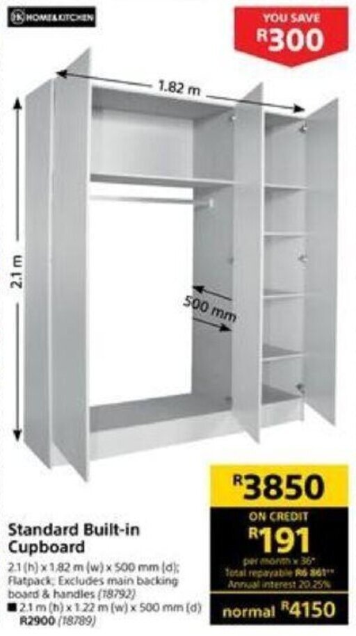 Standard Builtin Cupboard offer at Builders Warehouse