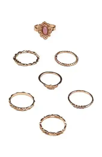 Ladies 6 pack ring set - gold