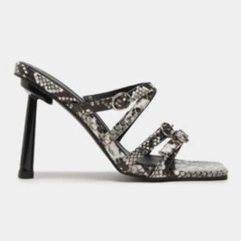 The FIX Women's white and black snake print heel offer