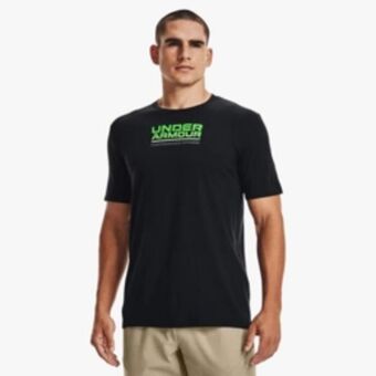 Totalsports Men's under armour black & lime box logo t-shirt offer