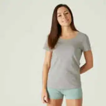 Decathlon Women's fitness regular-fit t-shirt 100 - basic grey offer