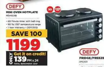 HiFi Corp DEFY - Mini Oven Hotplate - 10112013 offer