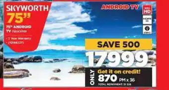 SKyworth - 75" Android TV - 10166227
