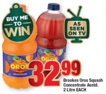 Brookes Oros Squash Concentrate asstd. 2 litre