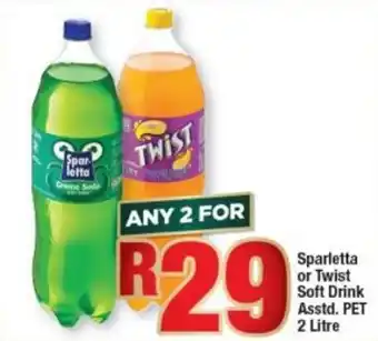 OK Foods Sparletta or Twist Soft Drinks asstd. PET 2 x 2 litre offer