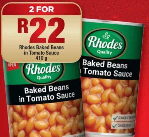 Rhodes Baked Beans in Tomato Sauce 2 x 410g offer at OK Foods