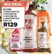 Food Lover's Market 1xpotato pocket 7kg/1xonion bag 3kg/1xcarrot bag 3kg/1xsweet potato carry pocket 2kg veg combo offer